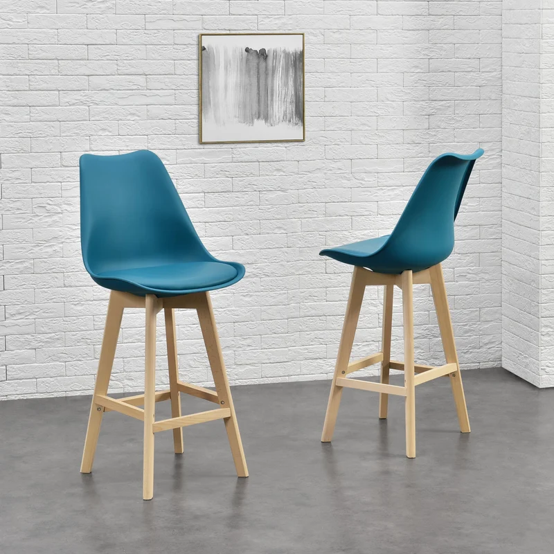 Barstol Lublin set om 2 bok konstläder [en.casa] välj modell