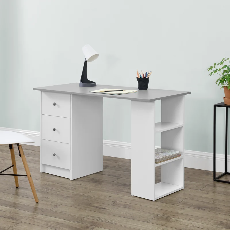 Skrivbord Lemberg med lådor och hyllor [en.casa] välj modell