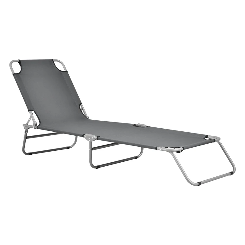 Solsäng Carcao silver matt hopfällbar 5 olika lägen [en.casa] välj modell