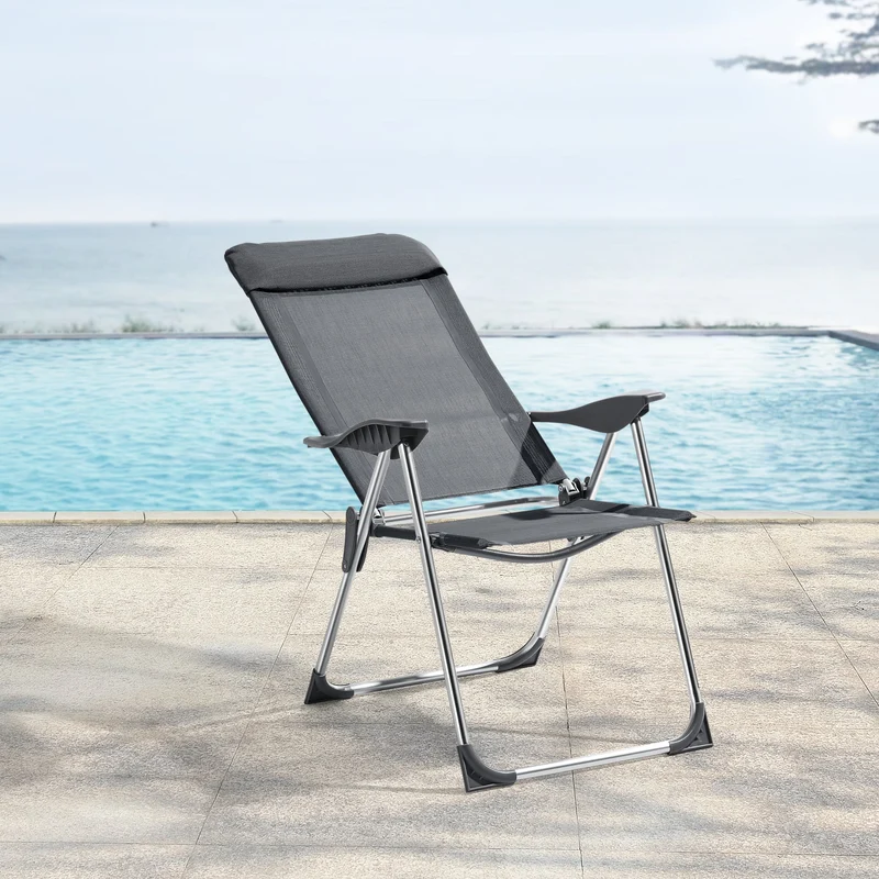 Campingstol Errenteria set om 2 hopfällbar aluminium [en.casa] välj modell