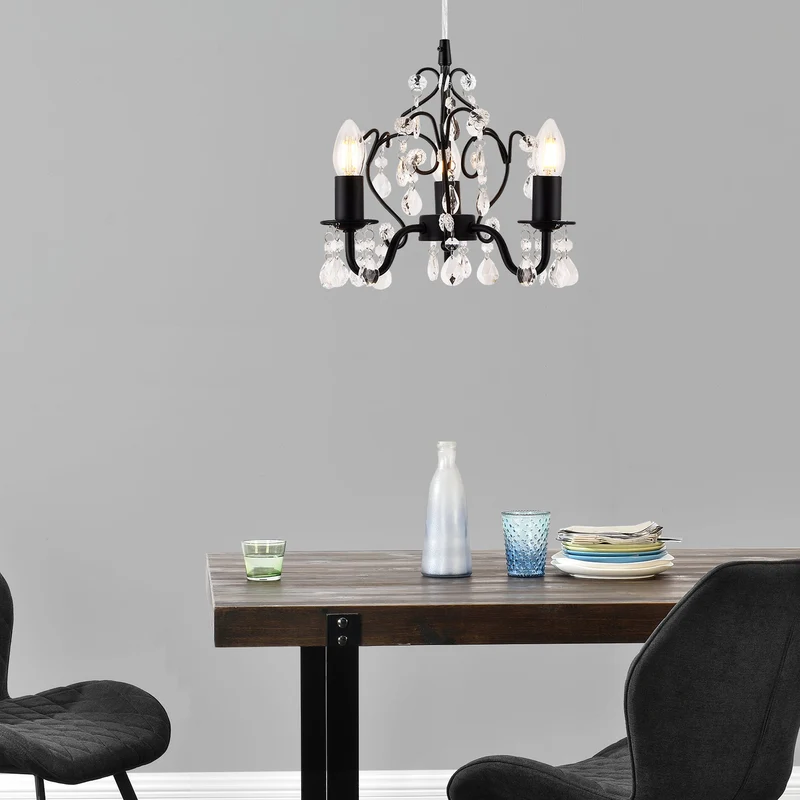 Ljuskrona Luzern trearmad taklampa Ø26cm metall plast [lux.pro]