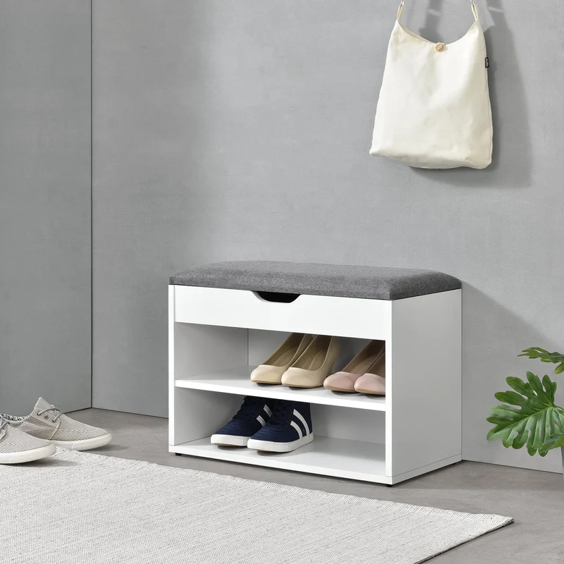 Bänk med skoförvaring Gentofte med dyna för 4 par skor [en.casa] välj modell