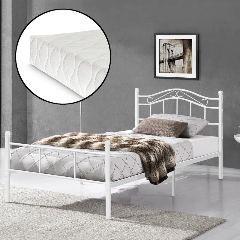 Säng Harstad i metall med/utan madrass 120x200cm [en.casa] välj modell