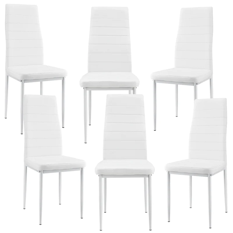 [en.casa]® Matstol/Stol-set 6-Konstläder-i olika färger-96x43x52cm