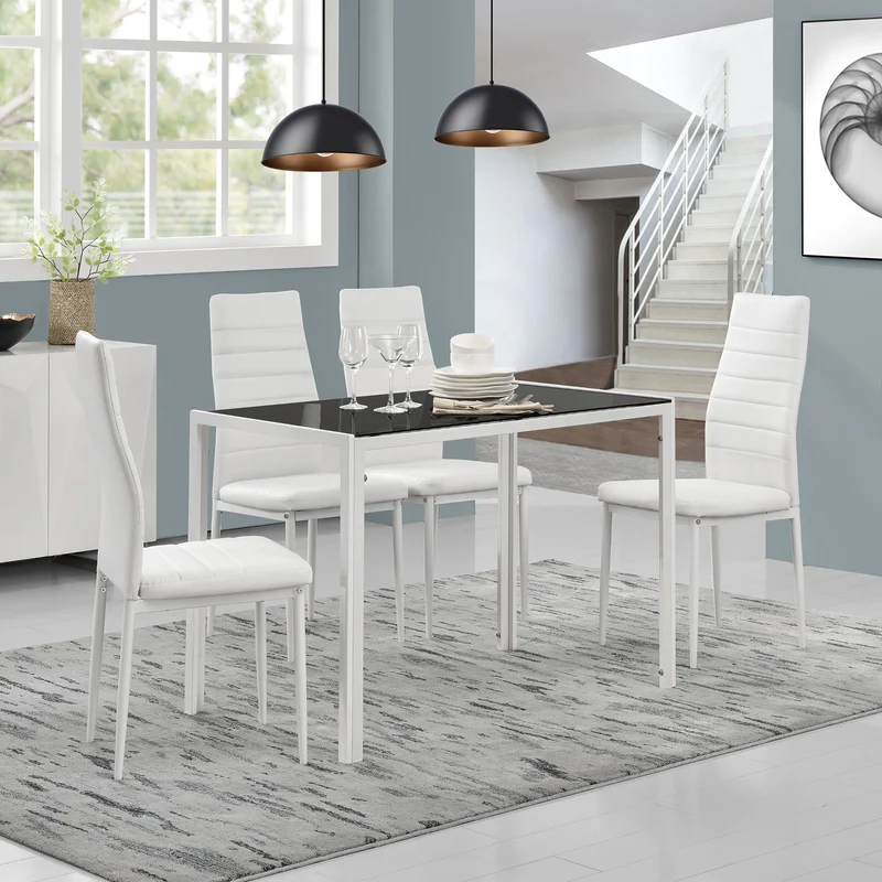 [en.casa]® Matbord Porvoo-glas-105x60x75cm-i olika färger-för 4 personer