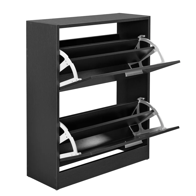 Skoskåp 63x24x81cm 2 fack plats för 12 par skor [en.casa] välj modell