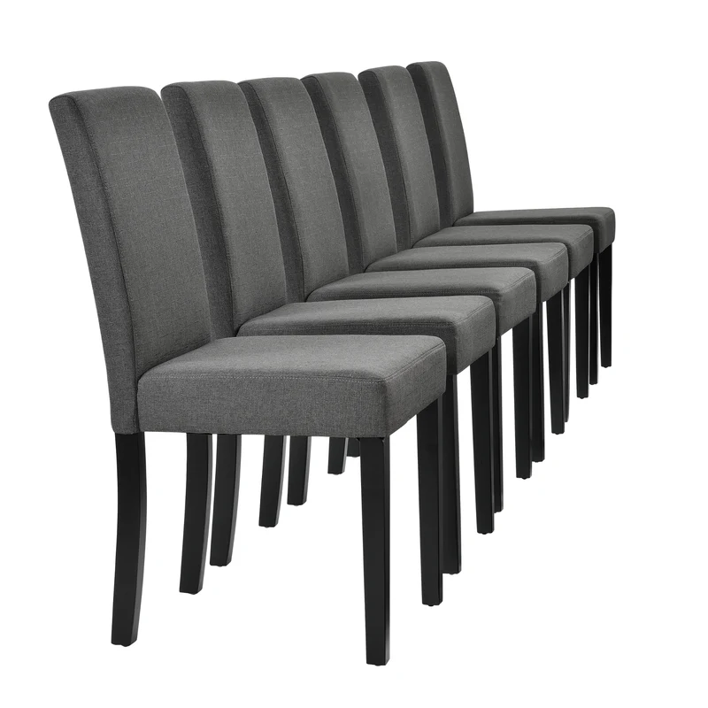 Stol Den Haag mörkgrå textil set om 2 eller 6 [en.casa]