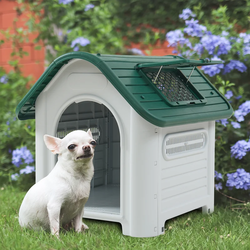 Hundkoja robust plast PVC grå/svart [en.casa] välj modell