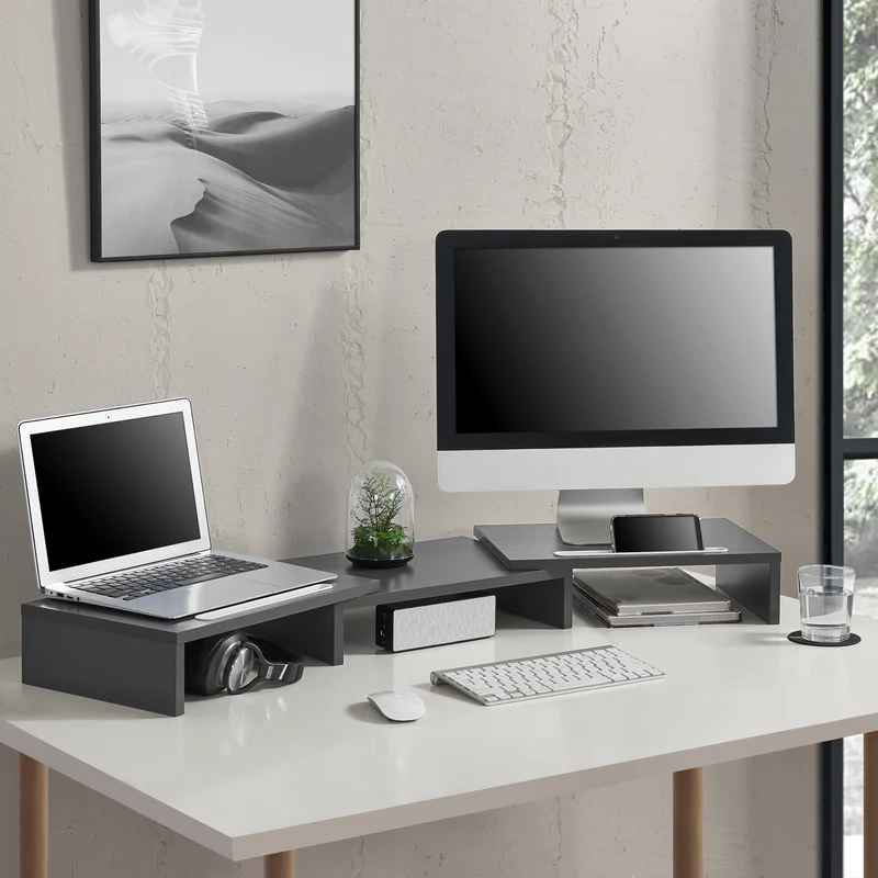 Monitorställ Vilppula 79x27x10,5cm i olika färger [en.casa]
