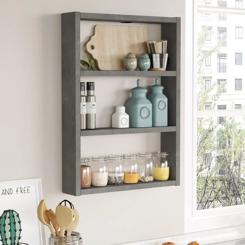 Kökshylla Lappajärvi med 3 hyllplan 60 x 43 x 9 cm i olika färger [en.casa]