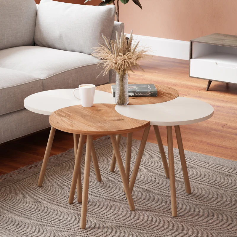 Soffbord Højer i 4-pack 48 x 45 x 32 cm olika färger [en.casa]
