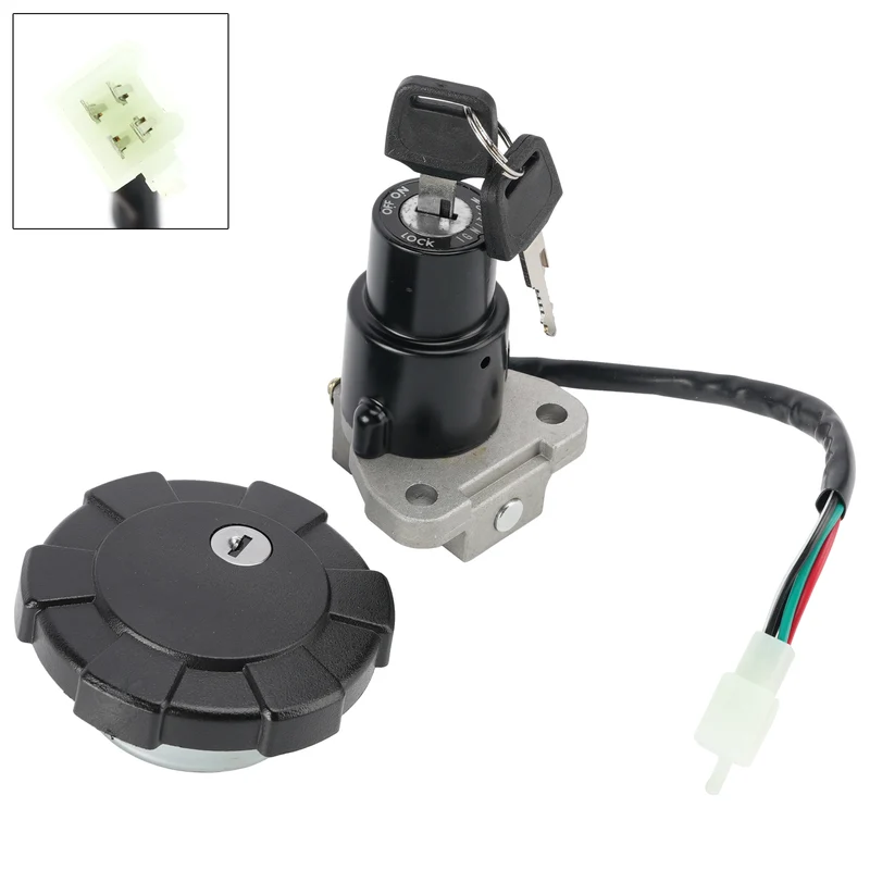 4-Wire Ignition Switch Fuel Cap Lock Set For Yamaha DT 125R DT125R 1987-2002