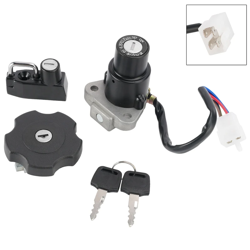 4-Wire Ignition Switch Fuel Cap Helmet Lock Set For Yamaha XT 600 XT600 90-1995