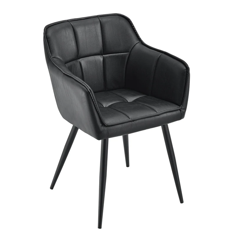 Karmstol Birmingham 79x56x53,5cm metall mocka-känsla [en.casa]