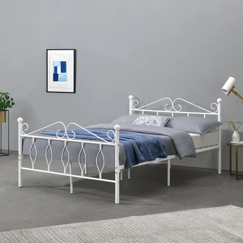 Säng Apolda metall vit [en.casa] välj modell