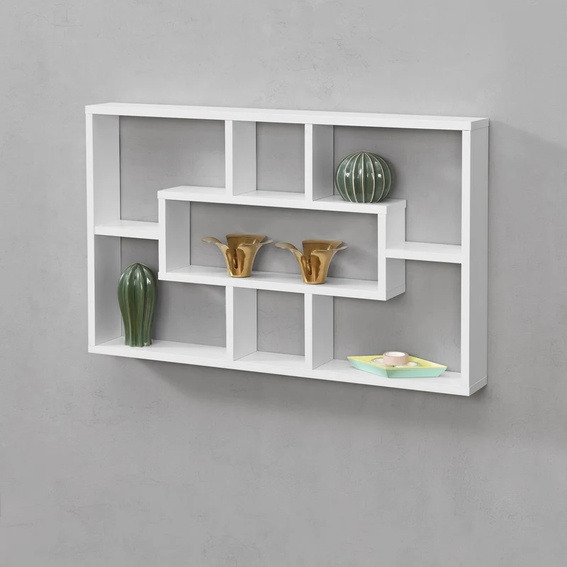 Vägghylla Qinngua med 7 fack 77x10x48cm [en.casa] välj modell