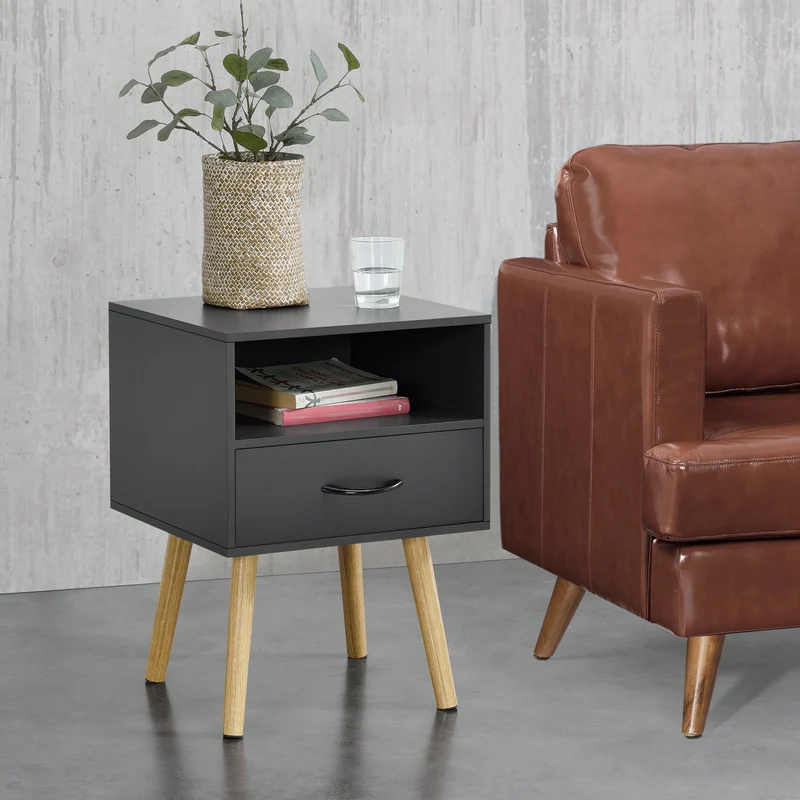 Sängbord Gävle med låda 57x42x40cm [en.casa] välj modell