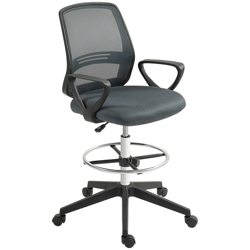 Ergonomická kancelářská židle s područkami a nastavitelnou podnožkou