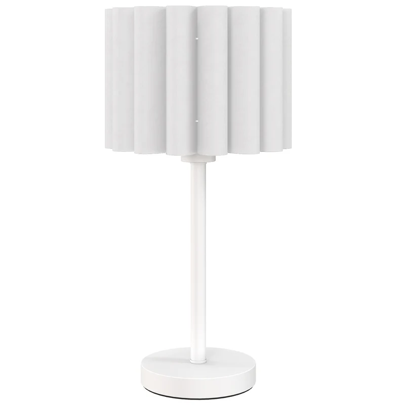 Stolní lampa v retro stylu, bílé plastové stínidlo, objímka E27