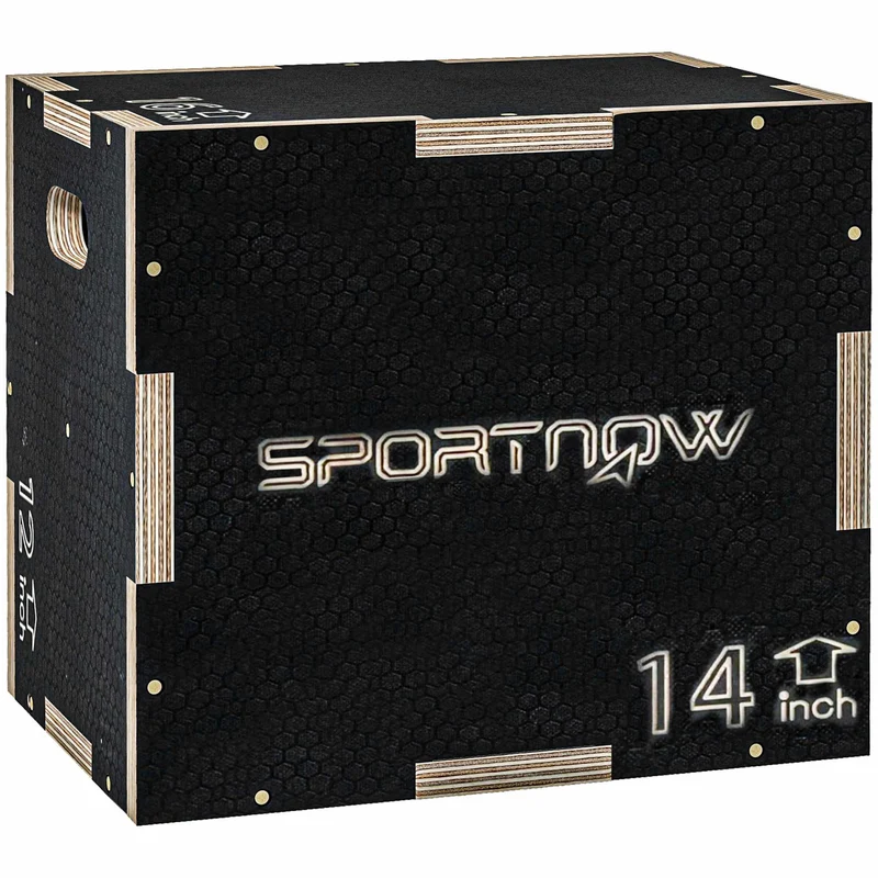 Plyometrický box, 3 výšky, 40,5x35,5x30,5 cm, černý, nosnost 120 kg