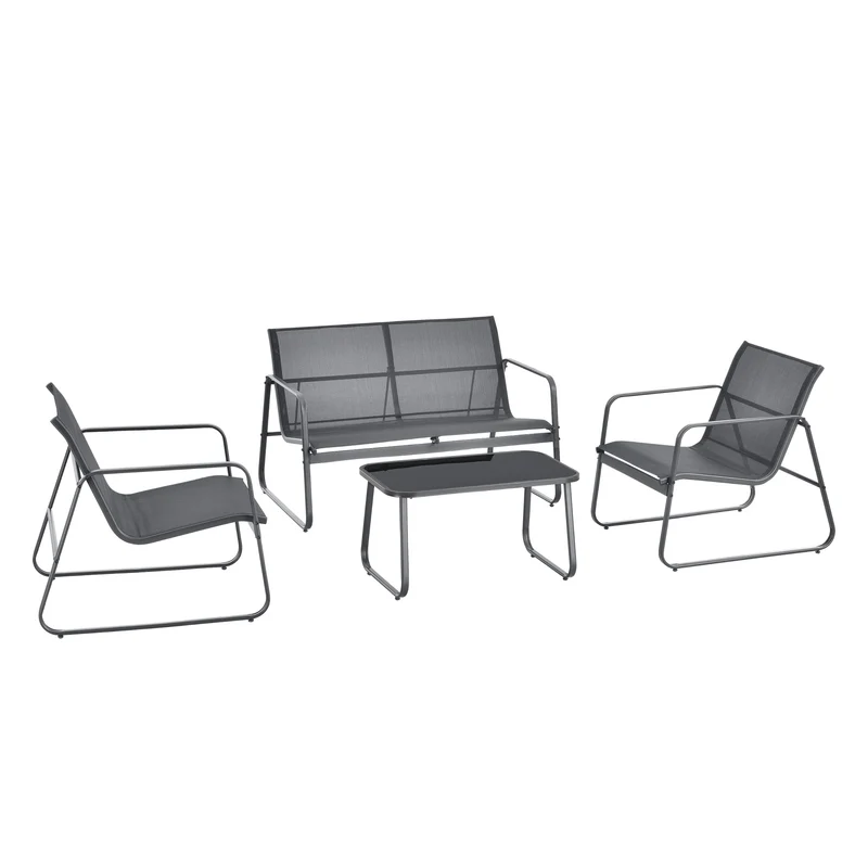 Loungegrupp Anzi set om 4 stål glas set [casa.pro] välj modell