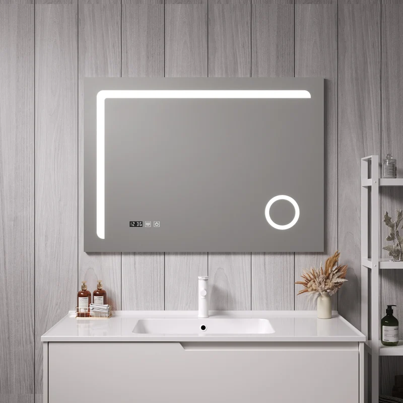 LED-badrumsspegel Chambave silverfärgad i olika storlekar [pro.tec]