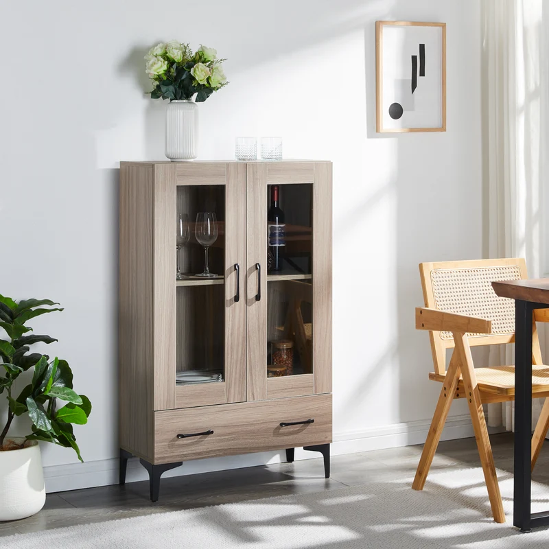 Vitrinskåp Søndersø 70x31x115cm i olika färger [en.casa]