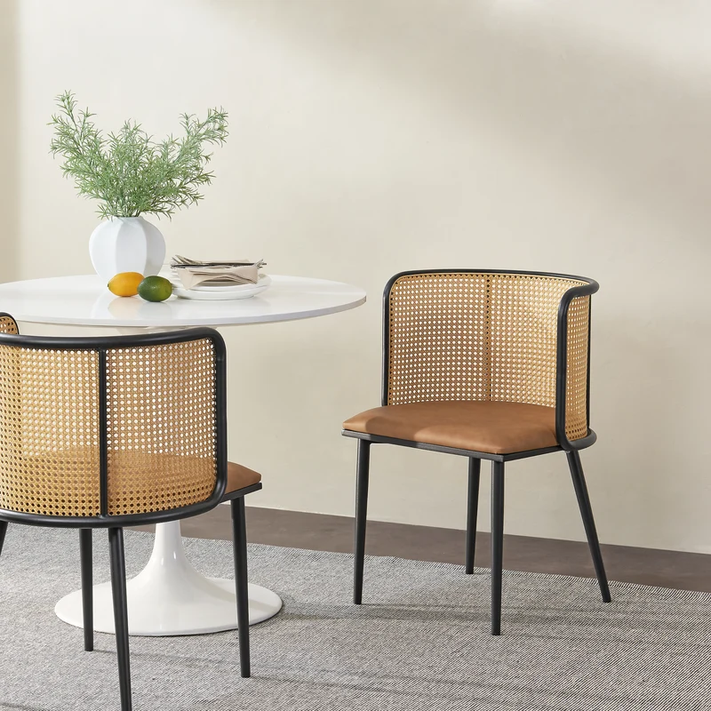 Stol Flen set om 2 metall rotting 75x52x49 cm [en.casa] välj modell