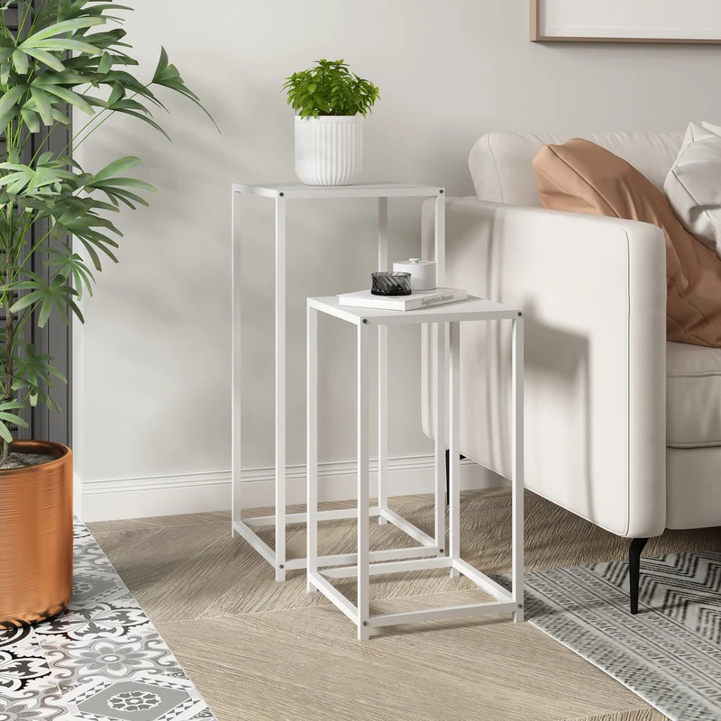Satstbord Åseral set om 2 stål 54,5x30x30 cm [en.casa] välj modell