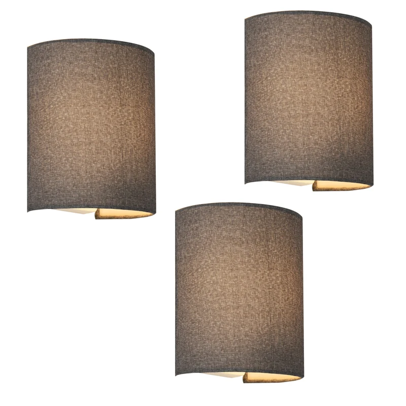 Vägglampa Bryssel grå set om 2 / 3 [lux.pro]