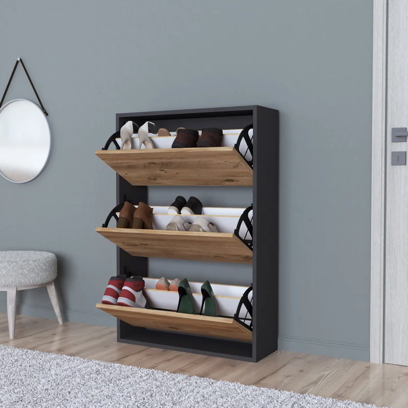 Skoskåp Aurskog 110x73,5x24cm olika färger [en.casa]