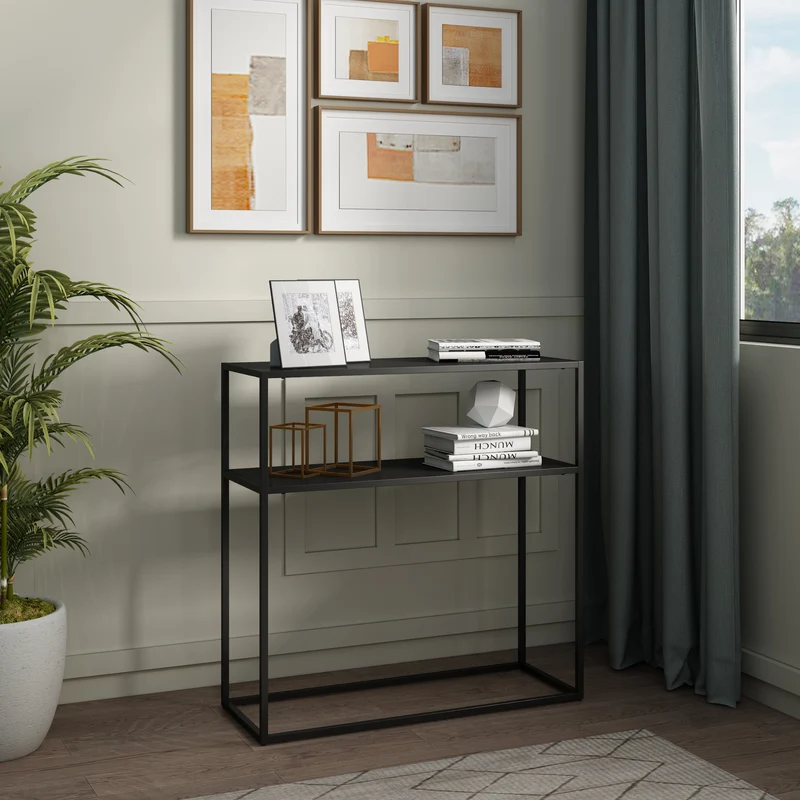 Avlastningsbord Kuhmo 80x80x30cm metall [en.casa]