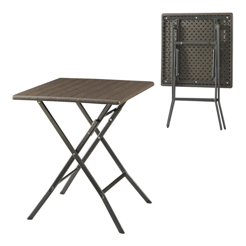 Hopfällbart campingbord Lillestrøm trämönster [en.casa]