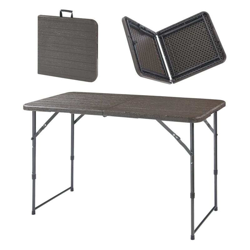 Hopfällbart campingbord Adelfia 120x60 cm [en.casa]