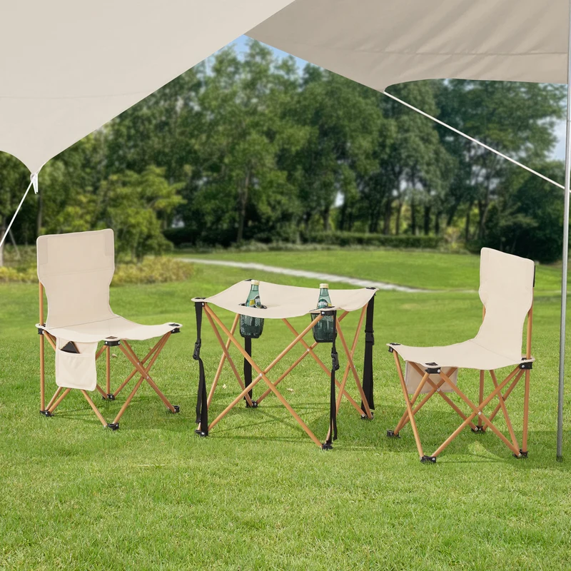 Campingset Banzi av bord och 2 hopfällbara stolar [casa.pro]
