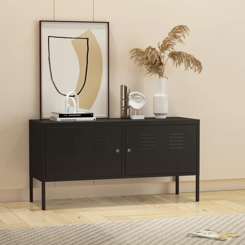 Sideboard Pyhtää 118x40x60cm stål [en.casa]