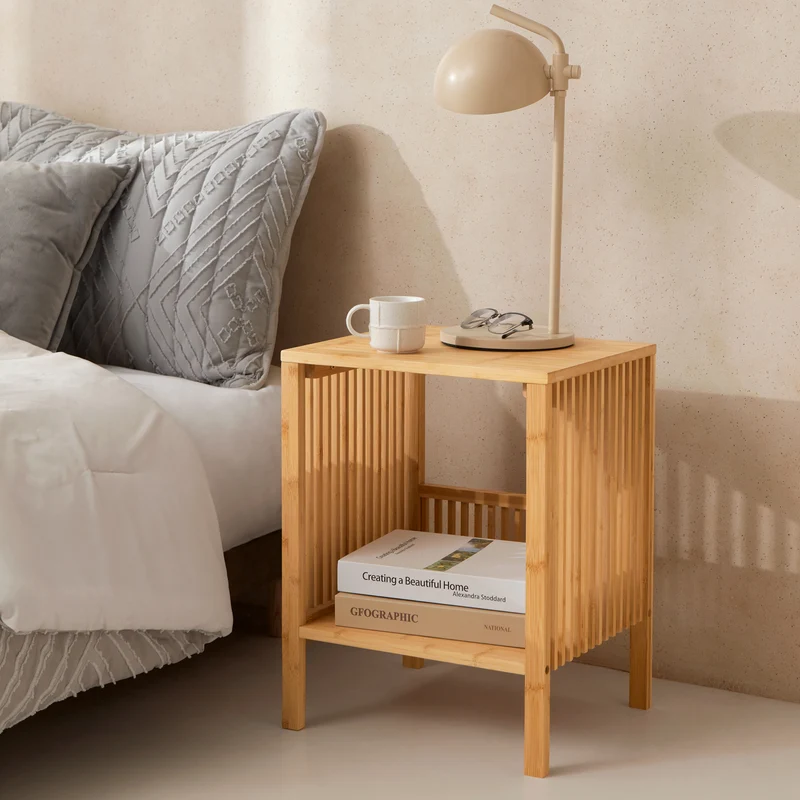 Sängbord Varde 50x38,5x33 cm bambu [en.casa]