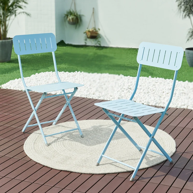 Klappstol Sande set om 2 stål 84,5x42x50 cm [en.casa]