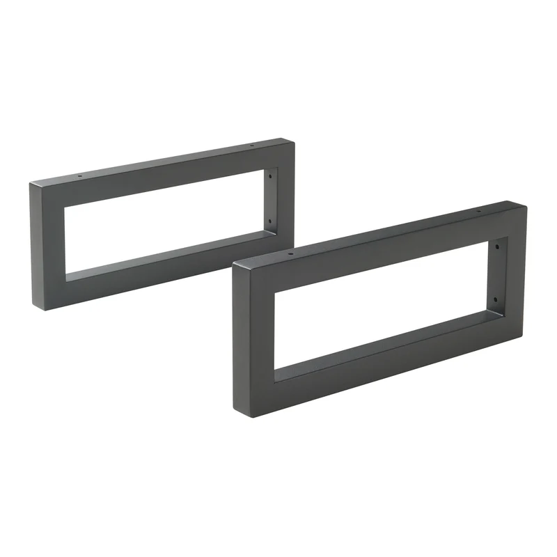 Väggkonsol 2-pack Hawangen Stål Svart [en.casa]