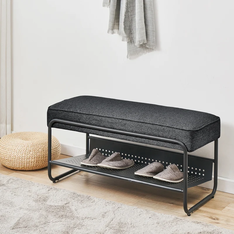 Skobänk Lillehammer 90x37x42 cm [en.casa]