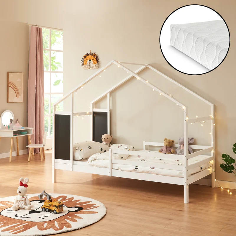 Barnsäng Lorenskog med madrass 90x200 cm i olika färger [en.casa]