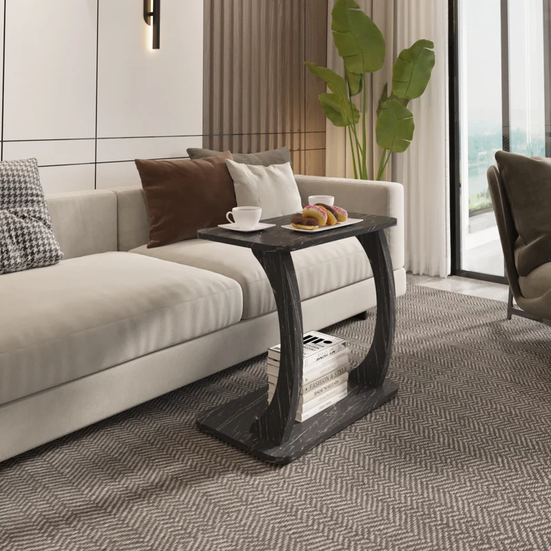 Sidobord Stattela C-formad 59x35x56 cm [en.casa]