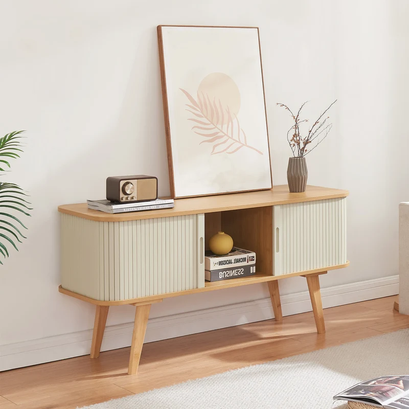 Tv-bänk Tysvær 120x40x58 cm natur [en.casa]