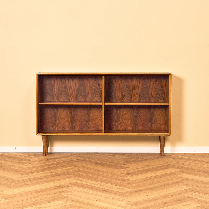 Swedish shelf with glass in walnut by Bertil Fridhagen for Bodafors