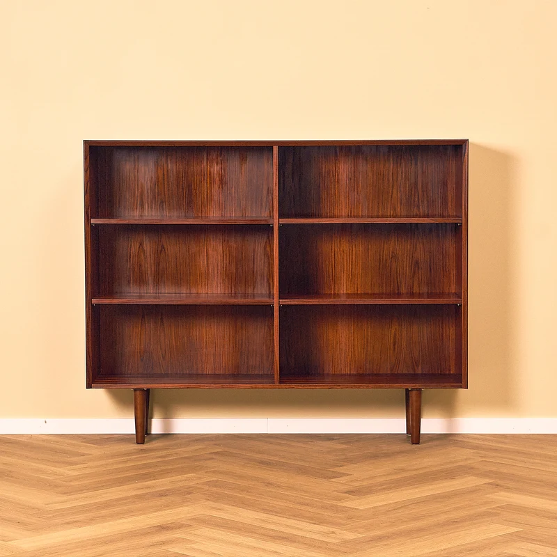 Danish bookshelf in Santos rosewood and mahogany