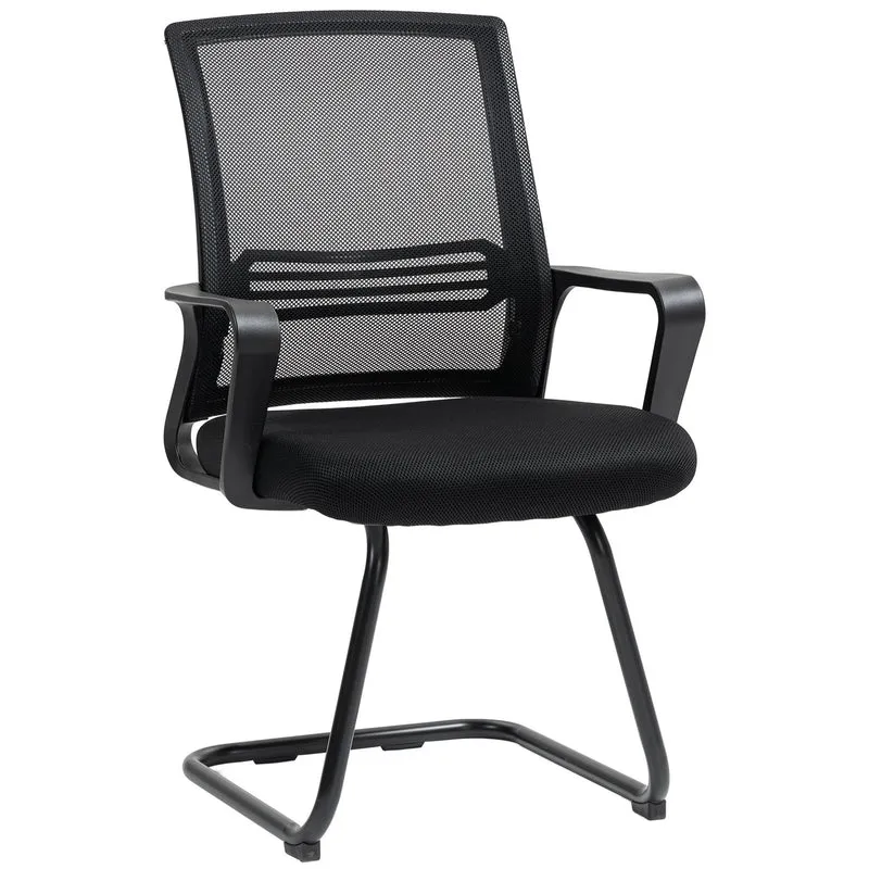 Ergonomická síťovaná židle, pěnová, s kovovými nohami, černá