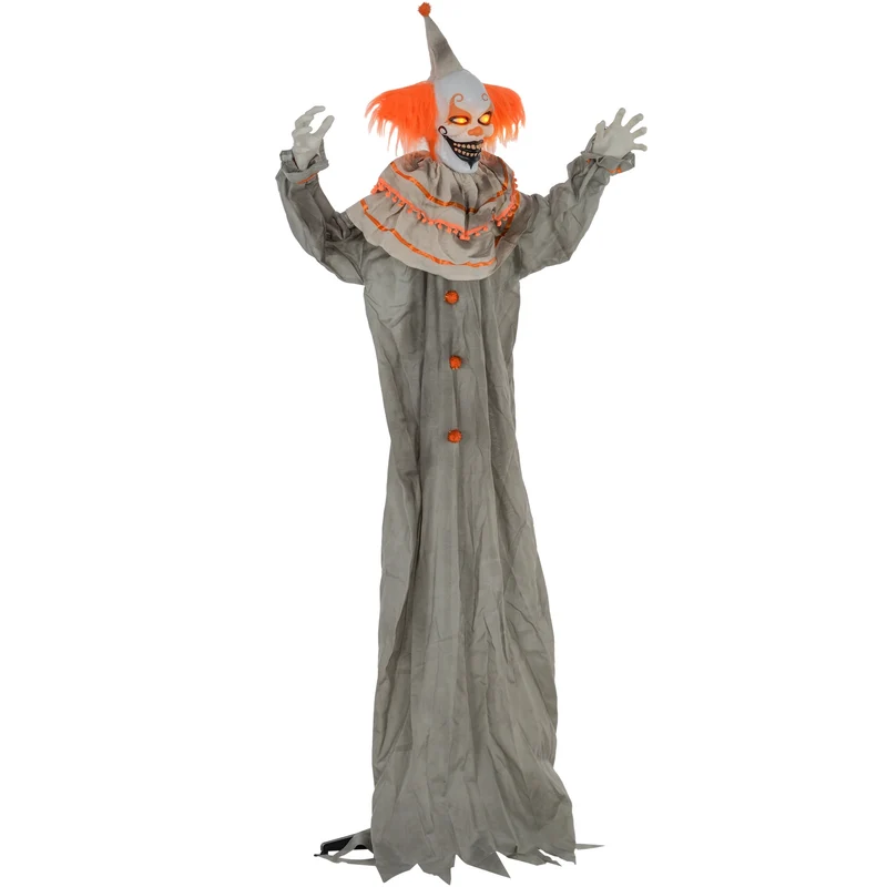 Halloweenská dekorace klauna, aktivovaná dotykem, svítící oči