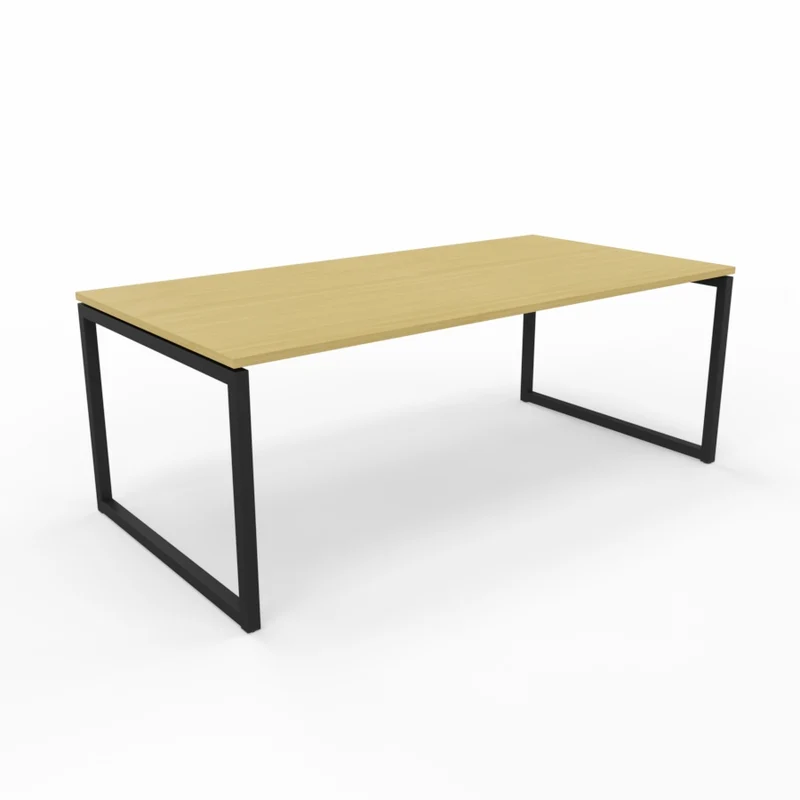 XL Stort skrivbord längd 200 cm, Ek faner med svarta ben