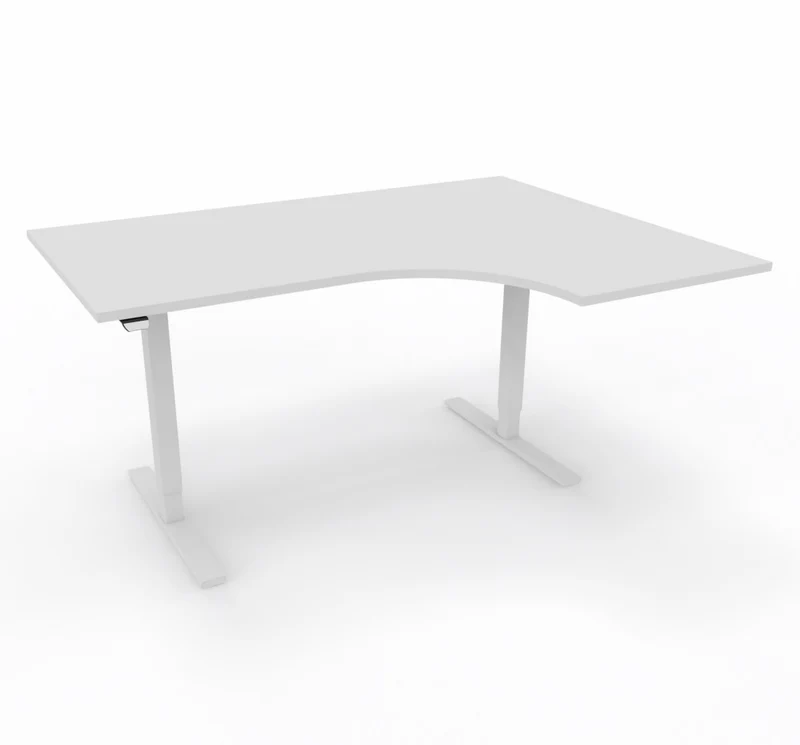 Höj- och sänkbart svängt skrivbord