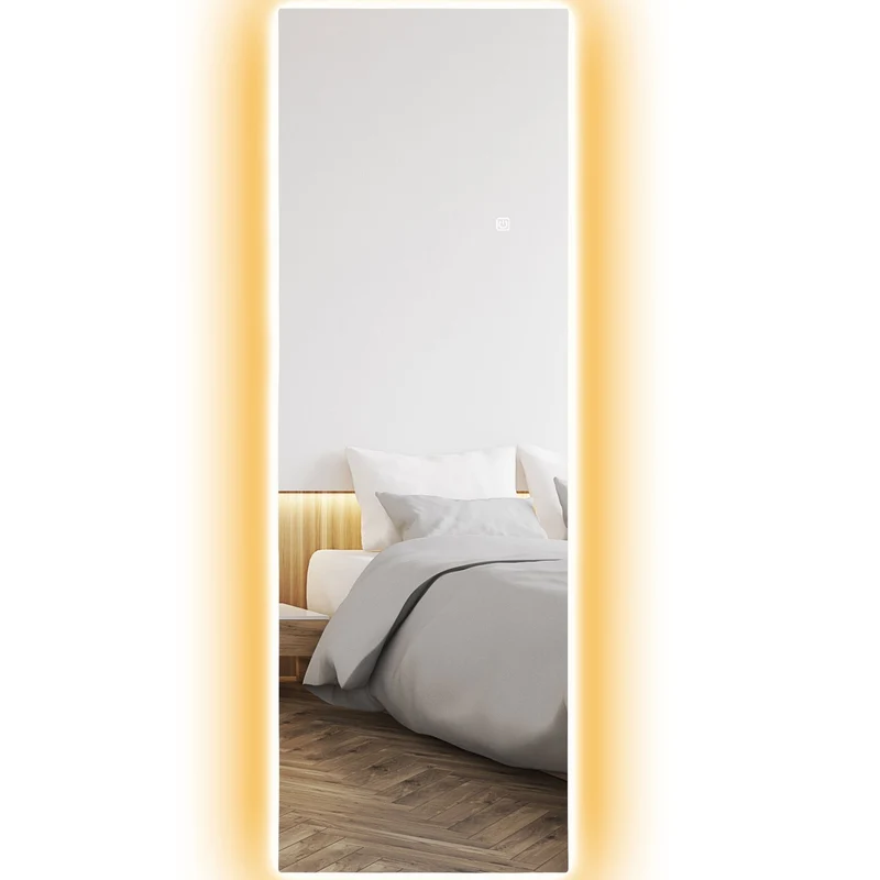 Stojací zrcadlo s LED osvětlením, dotykové ovládání, 40x120 cm
